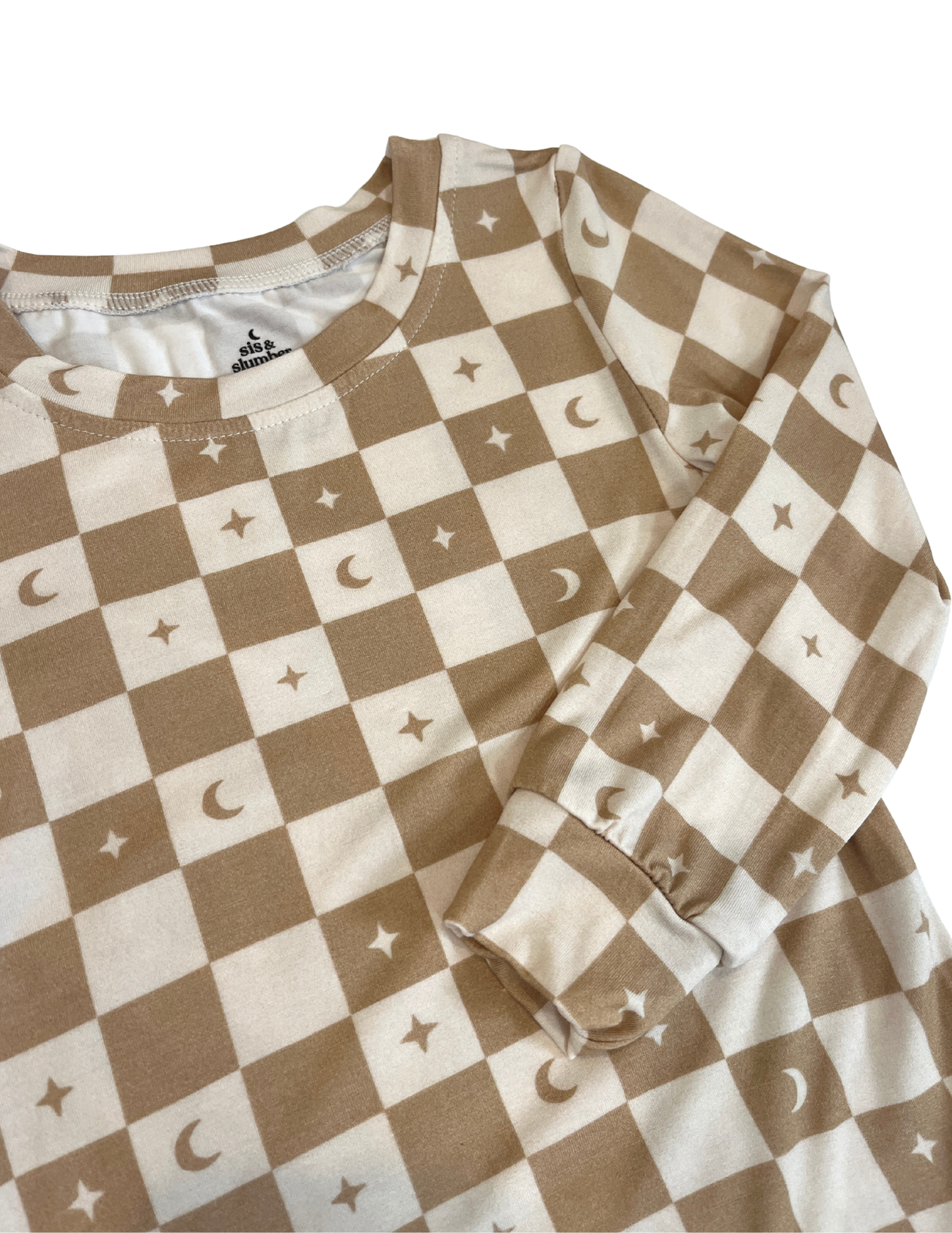 caramel checker long sleeve set